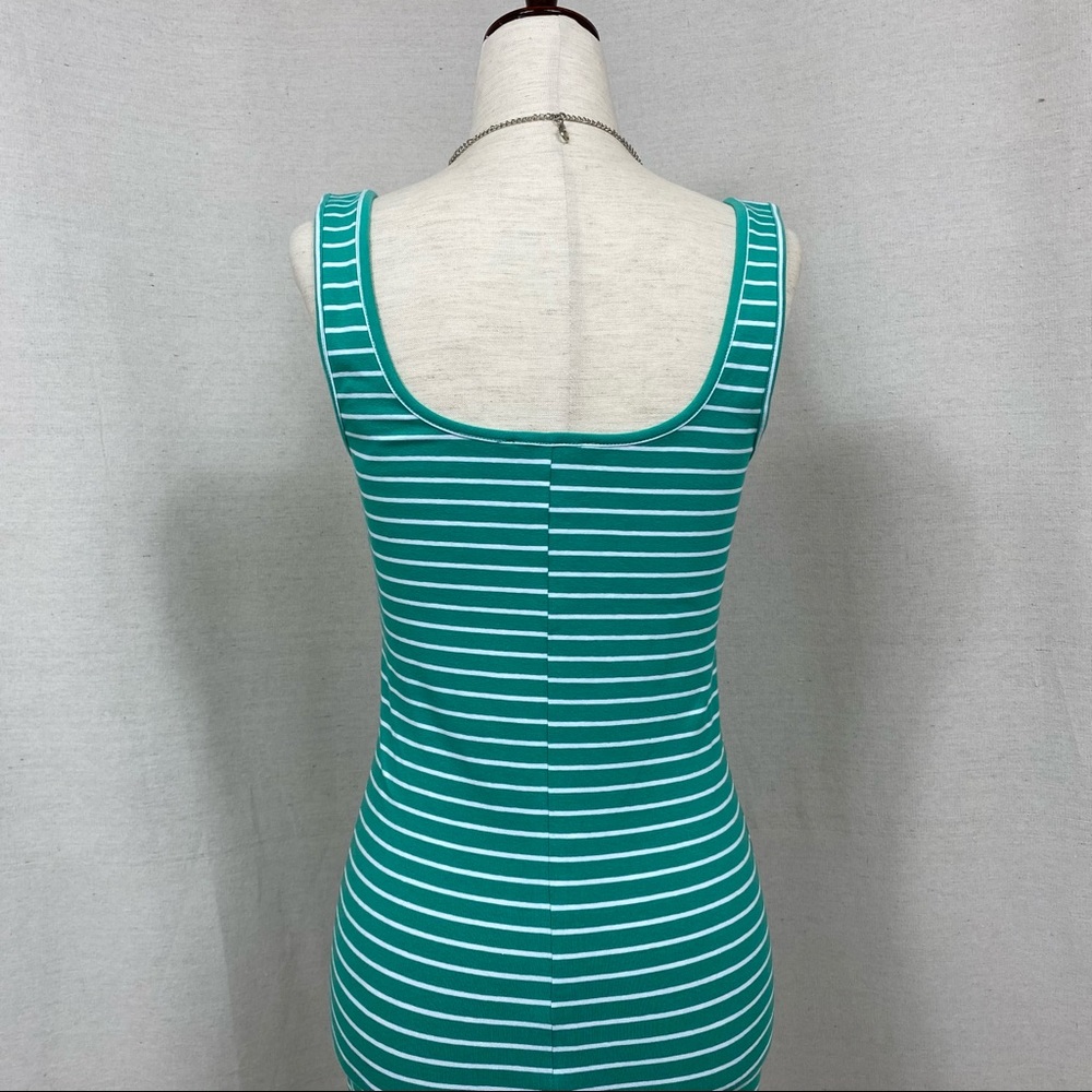 Forever 21 Green and White Stripes Tank Dress Size Small - Picture 4 of 6